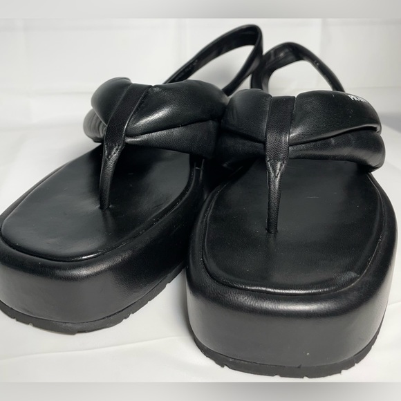 Prada Leather Logo Platform Slingback Sandal in Nero(black) Women’s size 40 - Picture 5 of 10